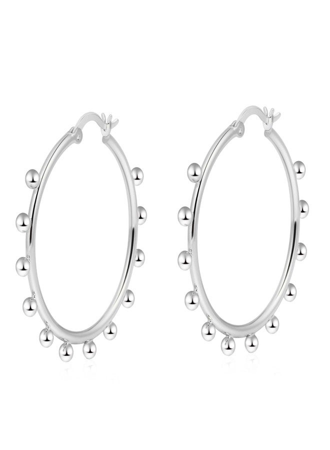 VIROMY Silver Earrings for Women Trendy Dainty Silver Hoop Earrings for Women Lightweight Open Chunky Silver Hoops Earrings - Image 1